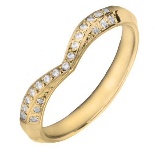 3mm Shaped Wedding Ring - 0.15ct Diamond | W533
